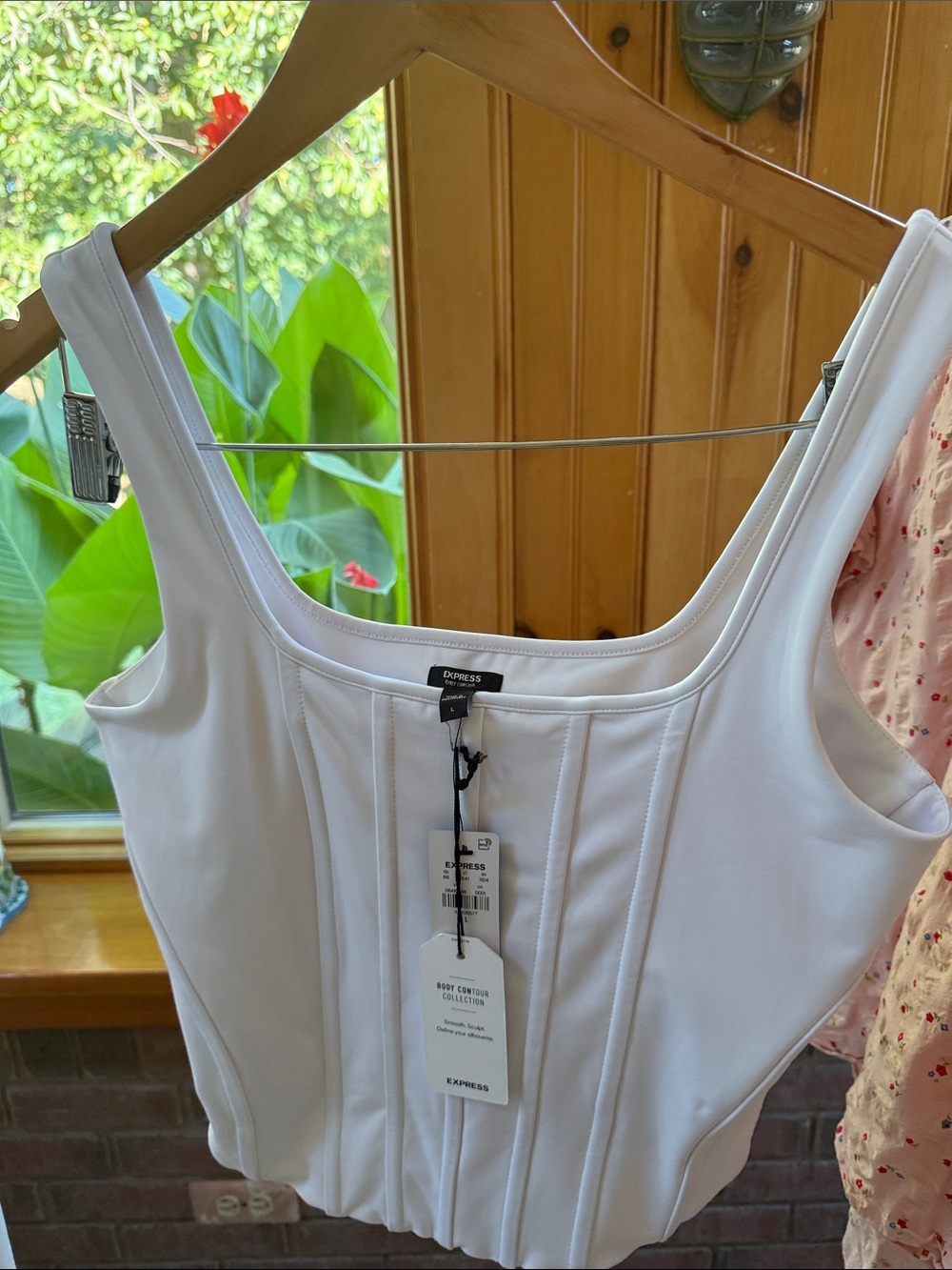 Express White Structured Corset-Style Tank